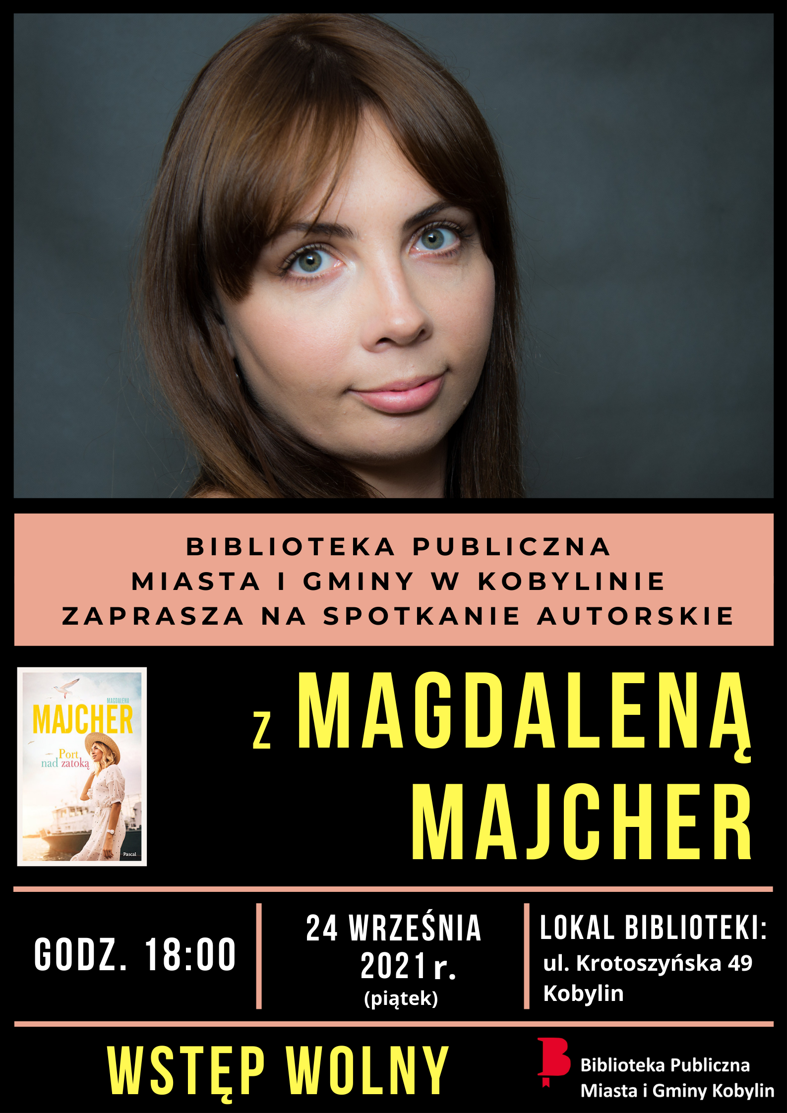 plakat spotkania autorskiego z Magdaleną Majcher