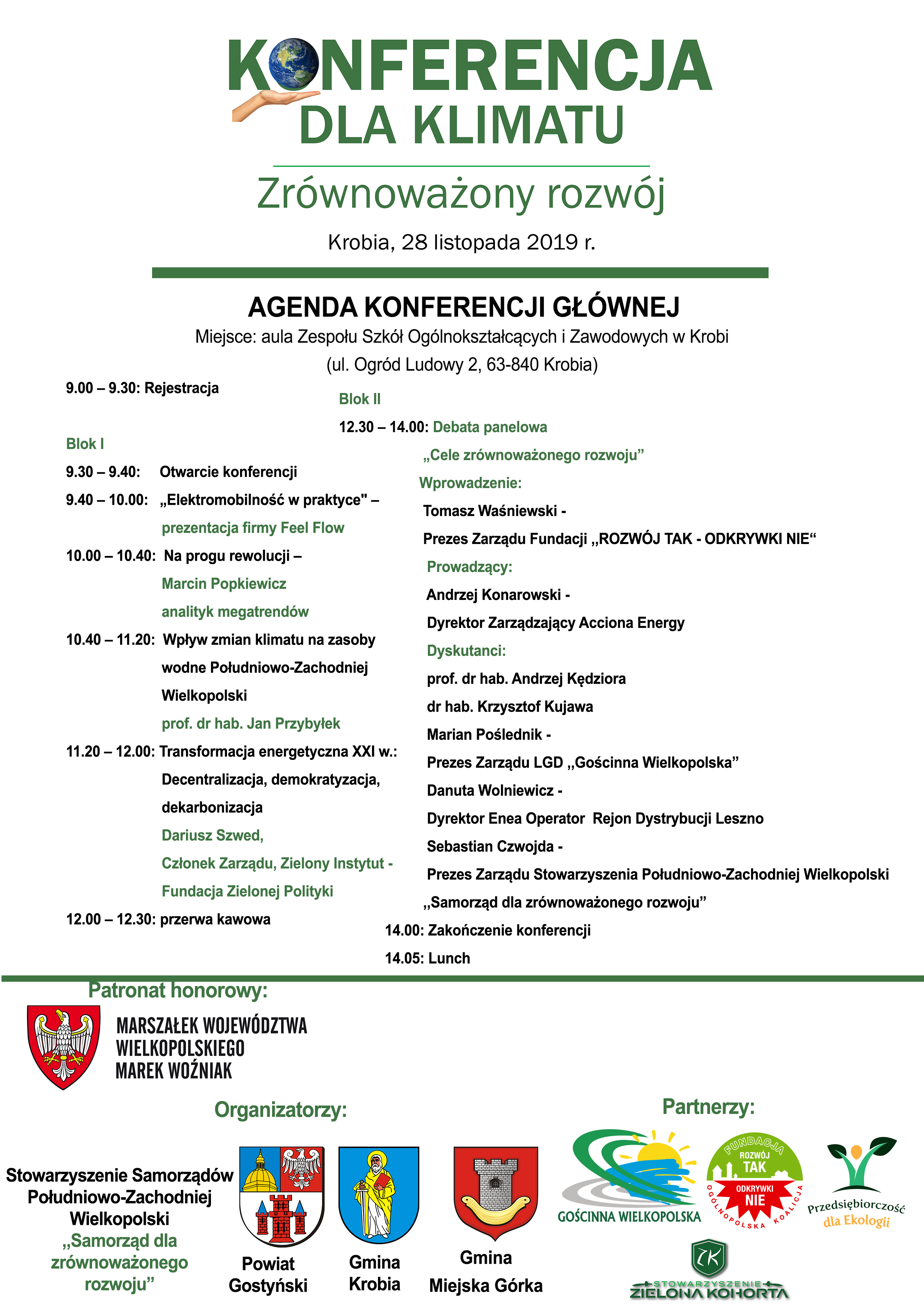 Agenda konferencji głównej