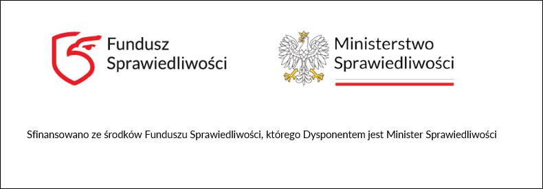 Logo Fundusz Sprawiedliwości, Ministerstwo Sprawiedliwości 