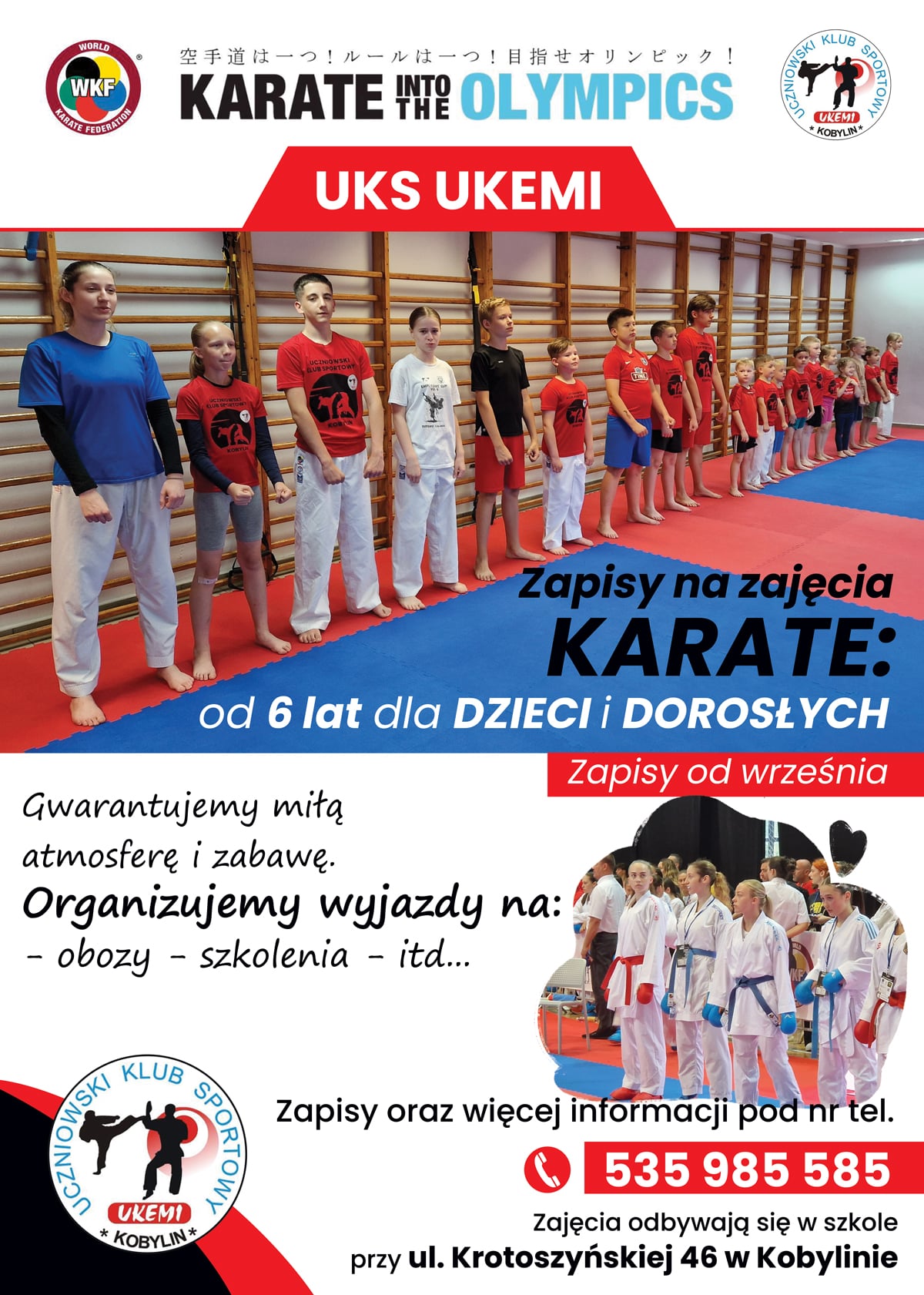 UKS Ukemi - zapisy na zajęcia karate od 6 lat dla dzieci i dorosłych