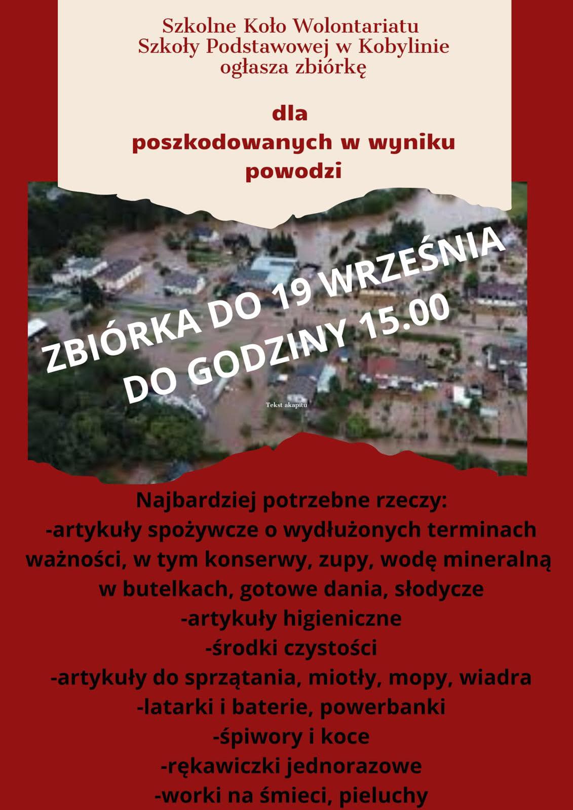 Plakat z informacją jak w treści