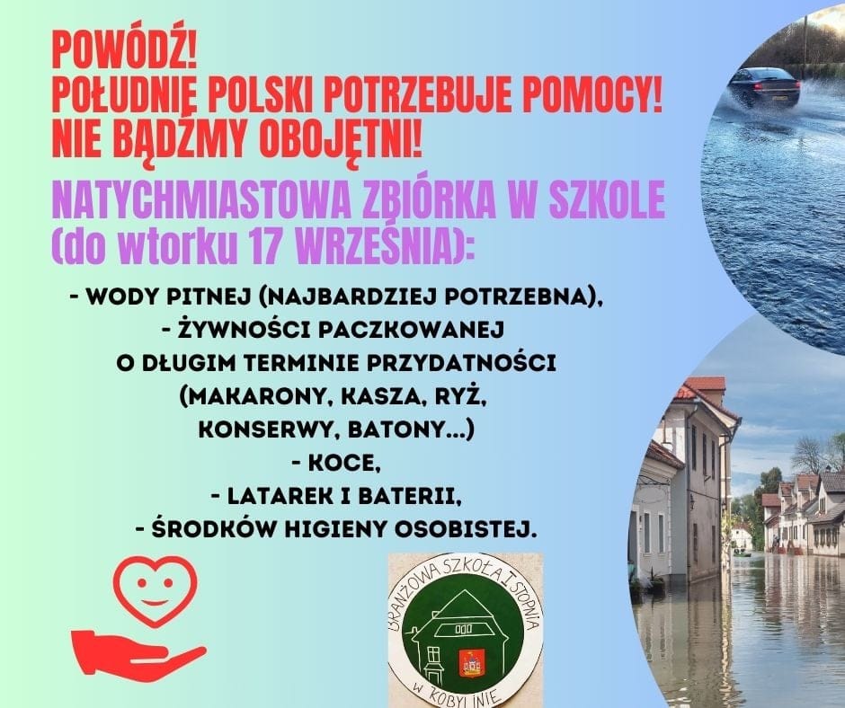 Plakat z informacją jak w treści