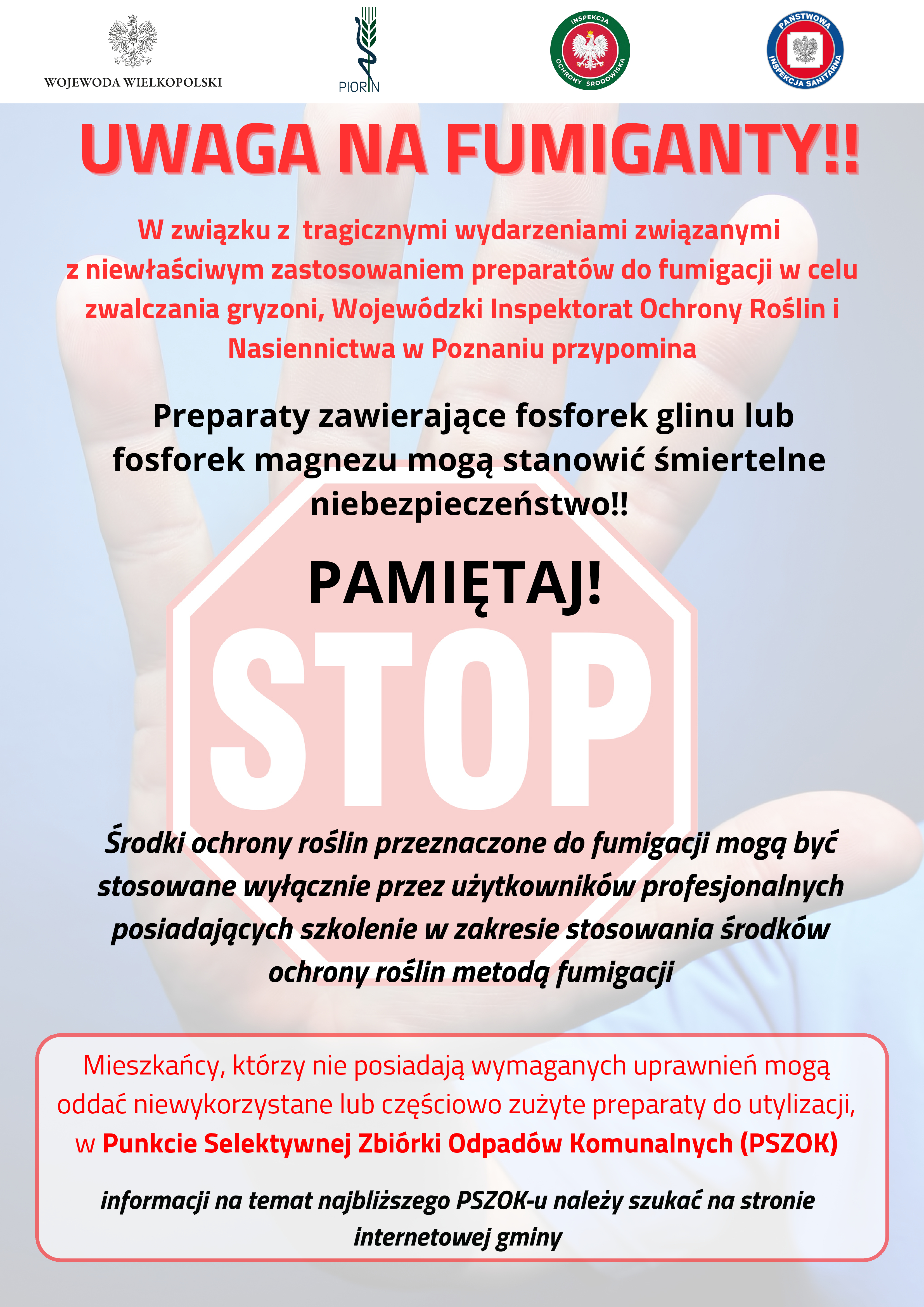 Plakat z informacją jak w treści