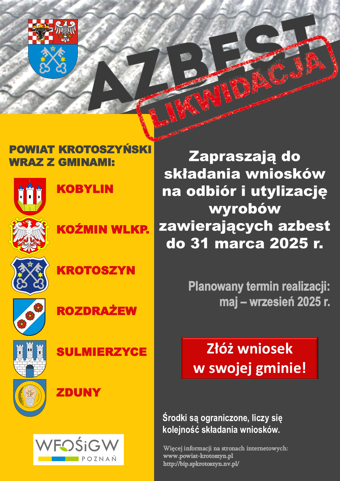 Plakat z informacją jak w treści