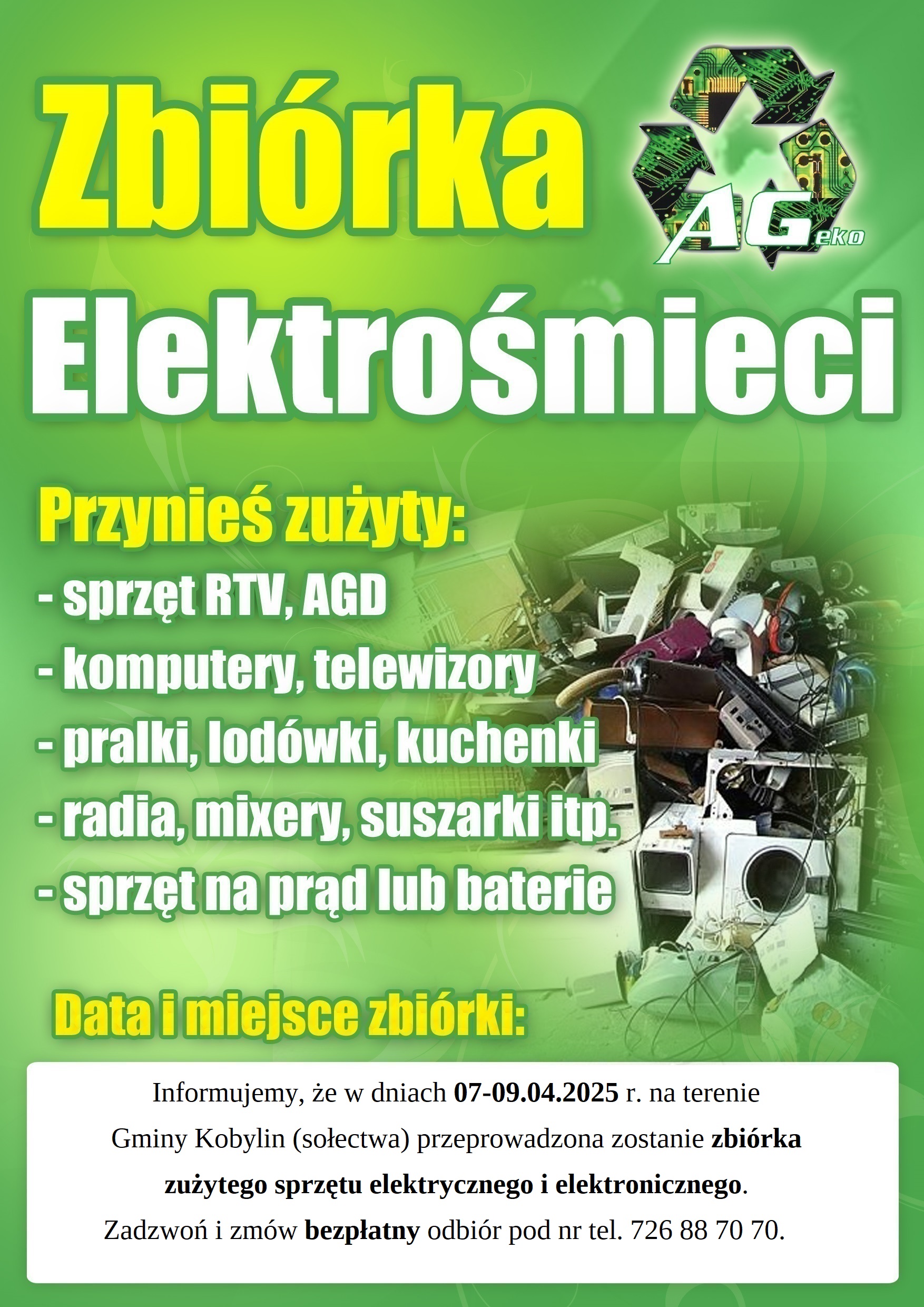 Zbiórka elektrośmieci w Gminie Kobylin