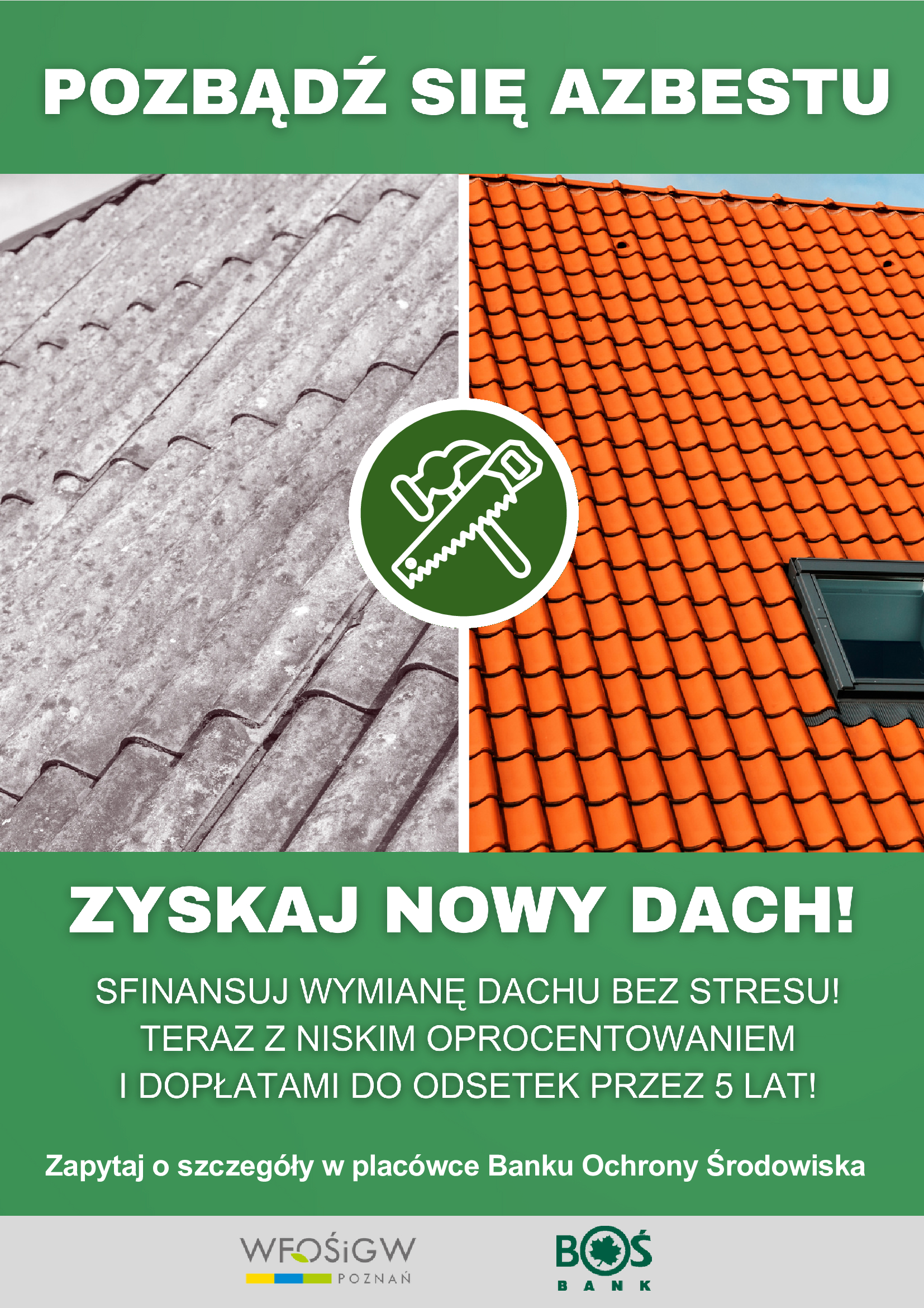 plakat z informacją w treści 